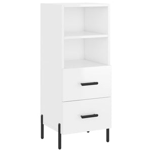 vidaXL Highboard High Gloss White 34.5x34x180 cm Engineered Wood