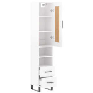 vidaXL Highboard High Gloss White 34.5x34x180 cm Engineered Wood