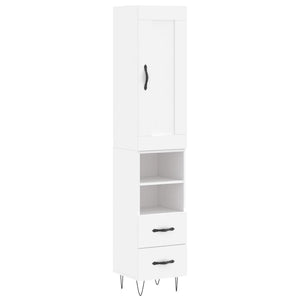 vidaXL Highboard White 34.5x34x180 cm Engineered Wood