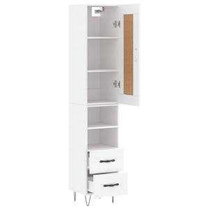 vidaXL Highboard White 34.5x34x180 cm Engineered Wood