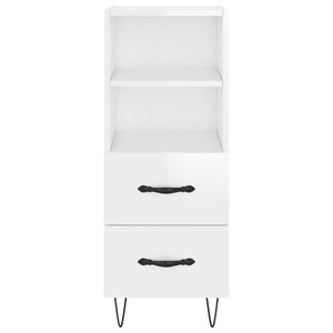 vidaXL Highboard High Gloss White 34.5x34x180 cm Engineered Wood