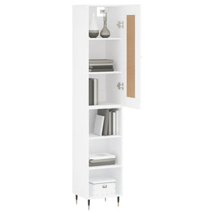 vidaXL Highboard White 34.5x34x180 cm Engineered Wood