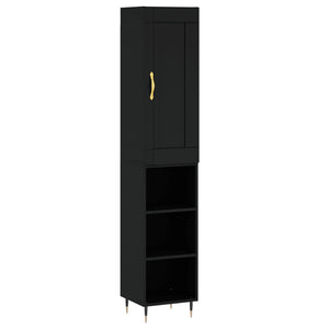 vidaXL Highboard Black 34.5x34x180 cm Engineered Wood