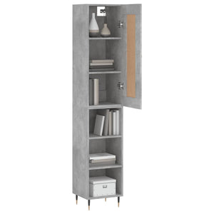 vidaXL Highboard Concrete Grey 34.5x34x180 cm Engineered Wood