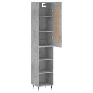 vidaXL Highboard Concrete Grey 34.5x34x180 cm Engineered Wood