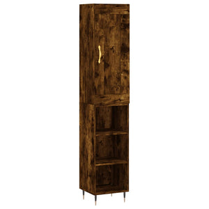 vidaXL Highboard Smoked Oak 34.5x34x180 cm Engineered Wood