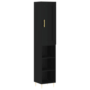 vidaXL Highboard Black 34.5x34x180 cm Engineered Wood