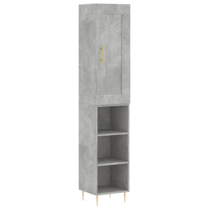 vidaXL Highboard Concrete Grey 34.5x34x180 cm Engineered Wood