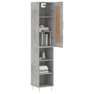 vidaXL Highboard Concrete Grey 34.5x34x180 cm Engineered Wood