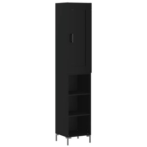 vidaXL Highboard Black 34.5x34x180 cm Engineered Wood