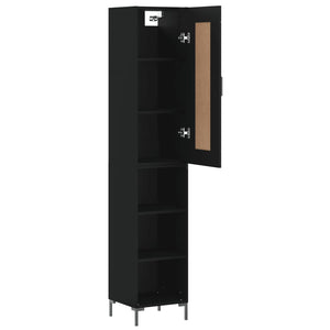 vidaXL Highboard Black 34.5x34x180 cm Engineered Wood