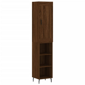 vidaXL Highboard Brown Oak 34.5x34x180 cm Engineered Wood