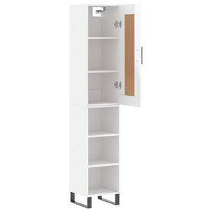 vidaXL Highboard High Gloss White 34.5x34x180 cm Engineered Wood