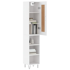 vidaXL Highboard White 34.5x34x180 cm Engineered Wood