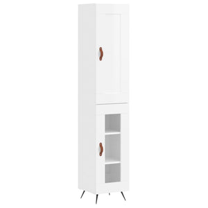 vidaXL Highboard High Gloss White 34.5x34x180 cm Engineered Wood