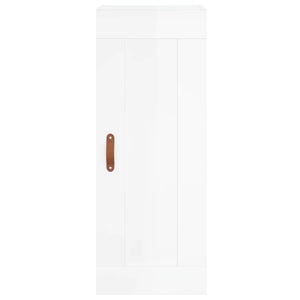 vidaXL Highboard High Gloss White 34.5x34x180 cm Engineered Wood