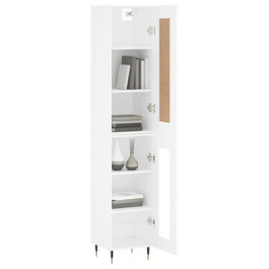 vidaXL Highboard White 34.5x34x180 cm Engineered Wood