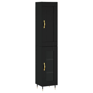 vidaXL Highboard Black 34.5x34x180 cm Engineered Wood