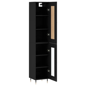 vidaXL Highboard Black 34.5x34x180 cm Engineered Wood