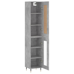 vidaXL Highboard Concrete Grey 34.5x34x180 cm Engineered Wood