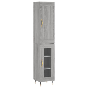 vidaXL Highboard Grey Sonoma 34.5x34x180 cm Engineered Wood