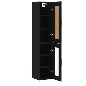 vidaXL Highboard Black 34.5x34x180 cm Engineered Wood