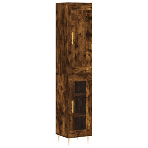 vidaXL Highboard Smoked Oak 34.5x34x180 cm Engineered Wood