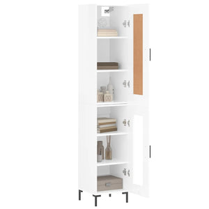 vidaXL Highboard High Gloss White 34.5x34x180 cm Engineered Wood