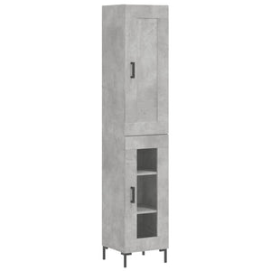 vidaXL Highboard Concrete Grey 34.5x34x180 cm Engineered Wood