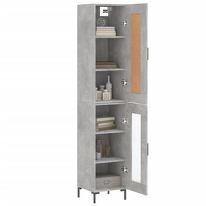 vidaXL Highboard Concrete Grey 34.5x34x180 cm Engineered Wood