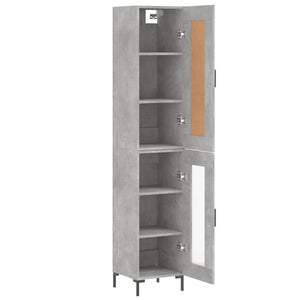 vidaXL Highboard Concrete Grey 34.5x34x180 cm Engineered Wood