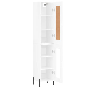 vidaXL Highboard High Gloss White 34.5x34x180 cm Engineered Wood