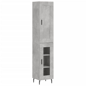 vidaXL Highboard Concrete Grey 34.5x34x180 cm Engineered Wood