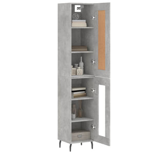 vidaXL Highboard Concrete Grey 34.5x34x180 cm Engineered Wood