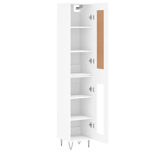 vidaXL Highboard White 34.5x34x180 cm Engineered Wood