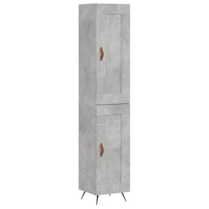 vidaXL Highboard Concrete Grey 34.5x34x180 cm Engineered Wood