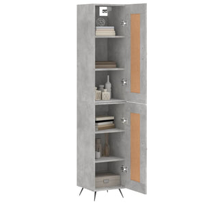 vidaXL Highboard Concrete Grey 34.5x34x180 cm Engineered Wood