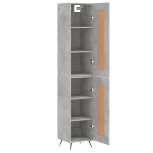 vidaXL Highboard Concrete Grey 34.5x34x180 cm Engineered Wood