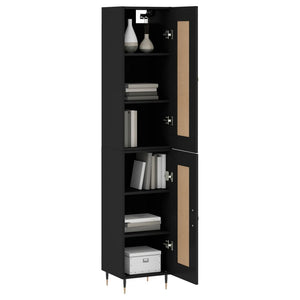 vidaXL Highboard Black 34.5x34x180 cm Engineered Wood