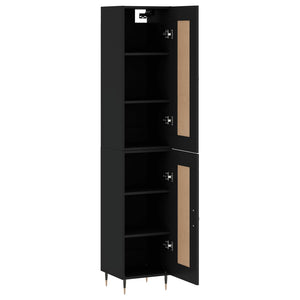 vidaXL Highboard Black 34.5x34x180 cm Engineered Wood