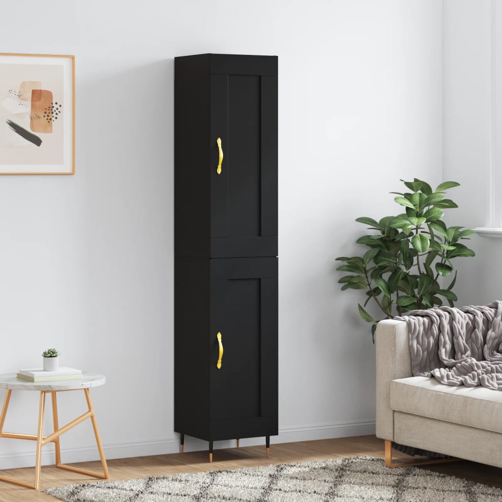 vidaXL Highboard Black 34.5x34x180 cm Engineered Wood