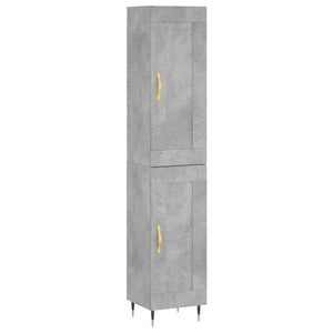 vidaXL Highboard Concrete Grey 34.5x34x180 cm Engineered Wood