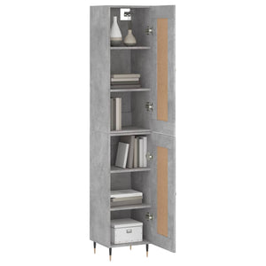 vidaXL Highboard Concrete Grey 34.5x34x180 cm Engineered Wood