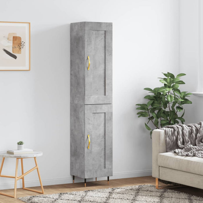 vidaXL Highboard Concrete Grey 34.5x34x180 cm Engineered Wood