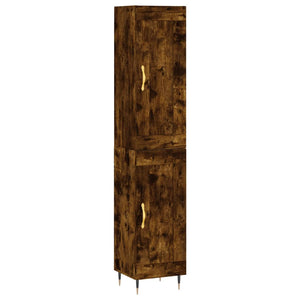 vidaXL Highboard Smoked Oak 34.5x34x180 cm Engineered Wood