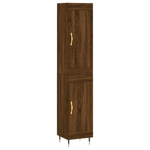 vidaXL Highboard Brown Oak 34.5x34x180 cm Engineered Wood