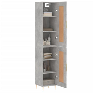 vidaXL Highboard Concrete Grey 34.5x34x180 cm Engineered Wood