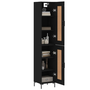 vidaXL Highboard Black 34.5x34x180 cm Engineered Wood