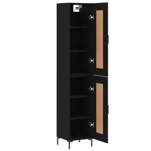 vidaXL Highboard Black 34.5x34x180 cm Engineered Wood