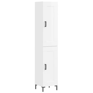 vidaXL Highboard High Gloss White 34.5x34x180 cm Engineered Wood